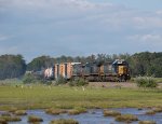 CSXT 8872 Leads M427 at the Scarborough Marsh